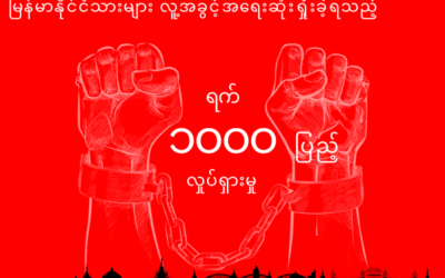 မြန်မာပြည်သူ၊သားများ လူ့အခွင့်အရေးဆုံးရှုံးခဲ့ရသည့် ရက် (၁၀၀၀) ပြည့် အခမ်းအနားကျင်းပ
