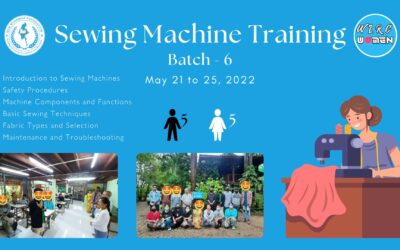 Sewing Machine Training Batch 6 (May 21 to May 25, 2022)